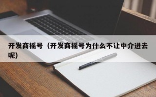 开发商摇号（开发商摇号为什么不让中介进去呢）